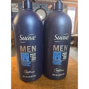Suave Mens 2 In 1 Shampoo And Conditioner Ocean Charge 40oz Pump Bottle Lot Of 2
